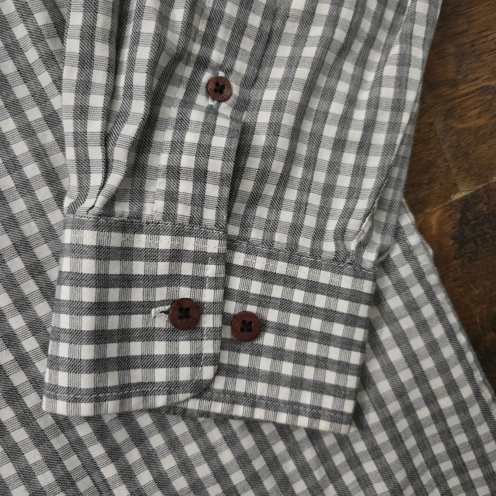Antigua Mens XL ASU Sun Devils Gingham Button Down Shirt Grey White Long Sleeve